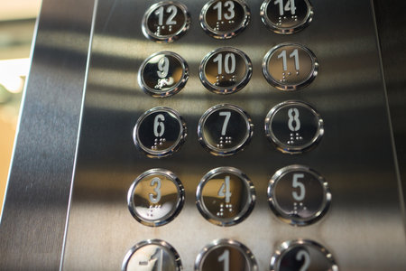 A Modern Elevator Control Panel featuring Floor Buttons for convenient access and aesthetics
