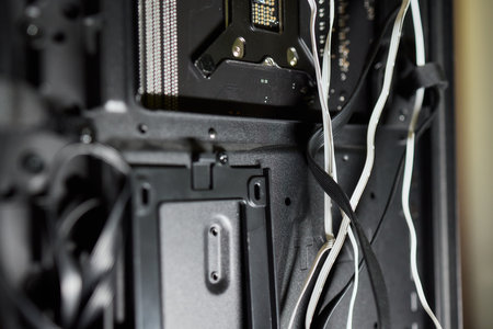 An Inside View of a PC Casing that is High Quality, Featuring Excellent Cable Management