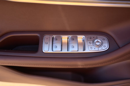 A car door with trim showcasing automotive design details