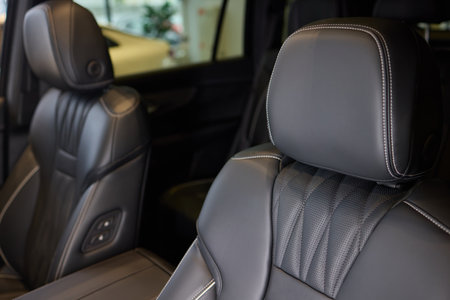 Car back seat with headrest and arm rest, a comfortable automotive fixture