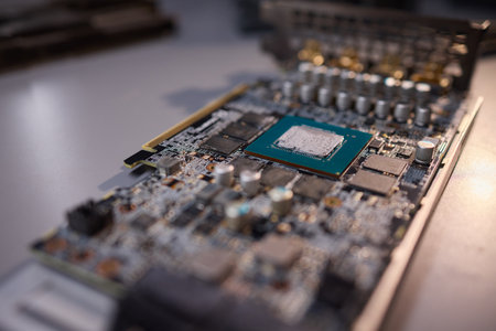 Using thermal paste is crucial for enhancing the cooling efficiency of a computers CPUの写真素材