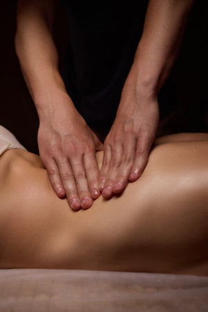 For ultimate relaxation, enjoy a serene spa session with a soothing full body massageの写真素材