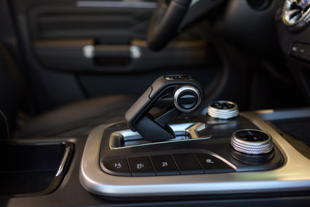 Macro shot of a car gear lever an essential auto part