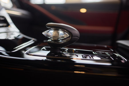 Macro shot of a car gear lever an essential auto part