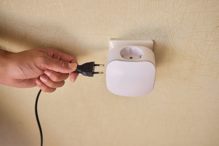 Hand Plugging in an Electrical Device for Essential Power Supply and Utility Connection