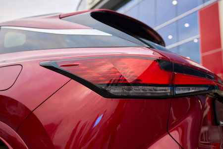 Closeup of a cars automotive tail brake lightの写真素材