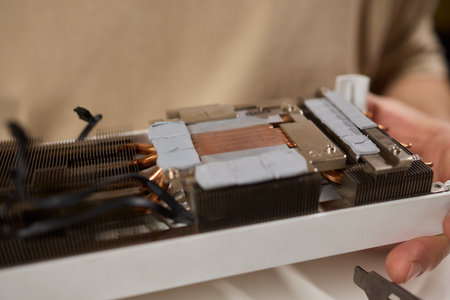 Assembling a graphics card equipped with an advanced and highly efficient cooling system