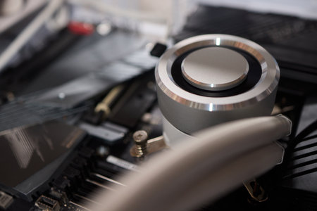 The process of properly installing a CPU cooler water cooling in a custom built personal computer...