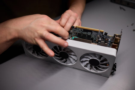 Assembling a graphics card equipped with an advanced and highly efficient cooling system