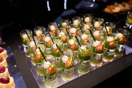 Elegant Canap Display at a Catering Event