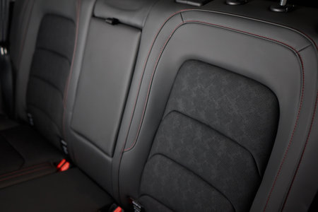 Car back seat with headrest and arm rest, a comfortable automotive fixture