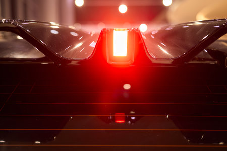 Closeup of a cars automotive tail brake lightの写真素材