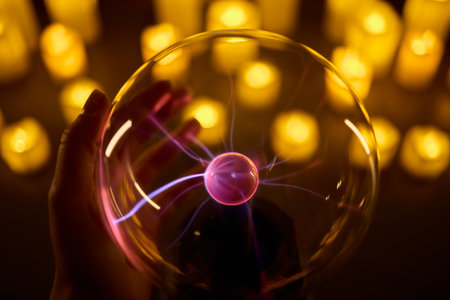 Experience the enchanting Mystical Energy created with Candlelight and illuminated by a Plasma Ballの写真素材