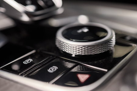Macro shot of a car gear lever an essential auto part