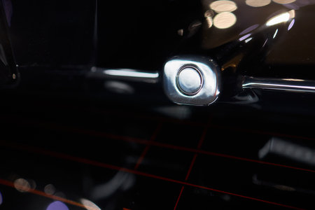 Introducing the modern car side mirror with integrated tech for improved functionality and style