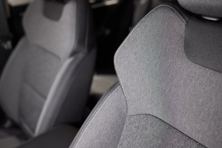 Discover the Stylish Car Interior with Premium Leather Seats for elegance and comfortの写真素材