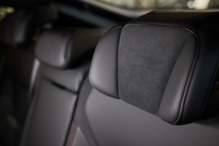 Car back seat with headrest and arm rest, a comfortable automotive fixture