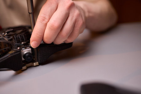 A Closer Look at Drone Maintenance and Repair in Action Ensuring Optimal Performanceの写真素材