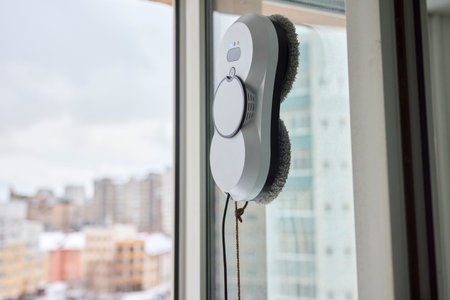 Introducing an Innovative Window Cleaning Gadget Designed Specifically for Urban Living Spacesの写真素材