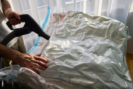 Vacuum Sealing Clothes Effectively for Storage, Preservation, and Space Saving Solutionsの写真素材