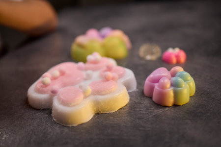 A colorful and squishy foam toy designed for stress relief as well as playtime enjoymentの写真素材