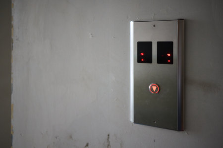 Elevator Control Panel with a Clean, Minimalist Design Emphasizing Functionality and Aesthetics