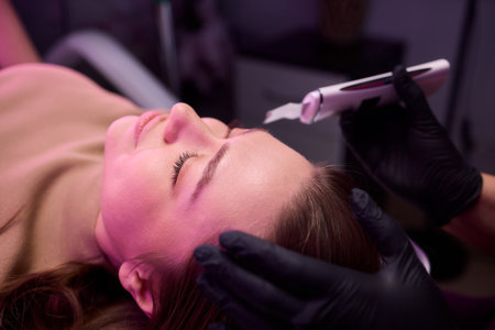 A closeup view showcasing a Cosmetic Treatment being performed with Advanced Tools and techniques