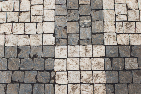 Stone roadway from granite area in Prague.の写真素材