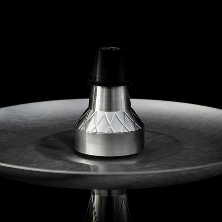 modern design hookah on dark background, closeup.