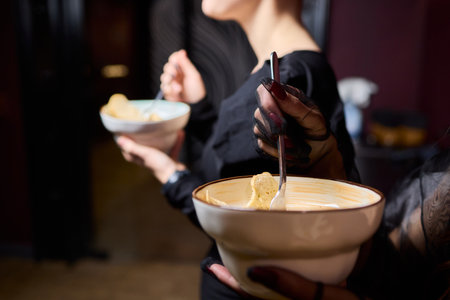 Experience an Elegant Dining with Fresh Salad Bowl Options for Everyone Enjoyment Hereの写真素材