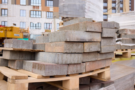 A closeup image of Stacked Bricks showcased in a dynamic Construction Environment