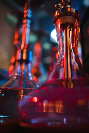 Person holding a hookah at an eventの写真素材