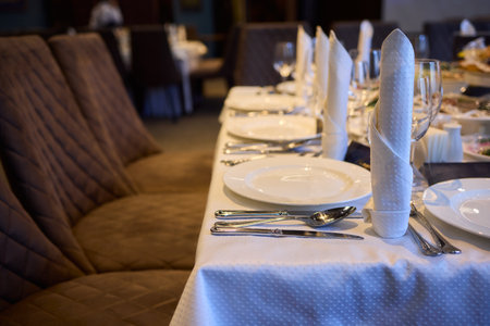 Creating an Elegant Dining Table Setup is perfect for any Special and Memorable Occasionsの写真素材