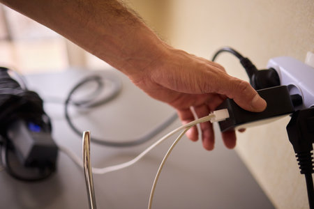 Connecting an Electric Device in Your Home Environment for Daily Use and Convenienceの写真素材