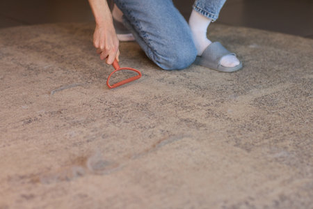 Cleaning Carpet Fibers Effective Techniques for Home Care to Maintain a Fresh Look and Feelの写真素材