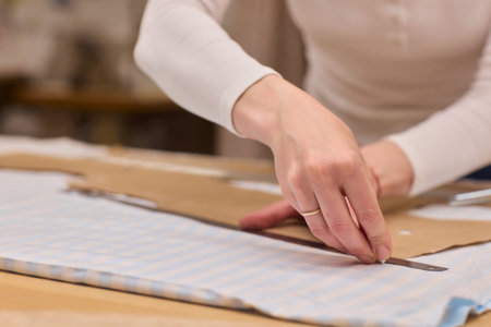 Tailoring Craftsmanship A Fashion Designer at Work Creating Beautiful Patterns with Precision