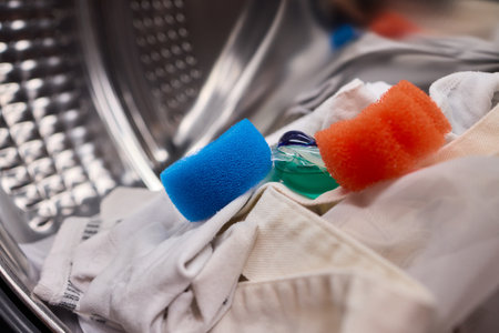 Using Laundry Pods in the Dryer Offers Convenient and Efficient Cleaning Solutions for Your Clothesの写真素材