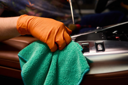 Car Detailing with a Strong Emphasis on Cleanliness, Luxury, and Precision Techniquesの写真素材