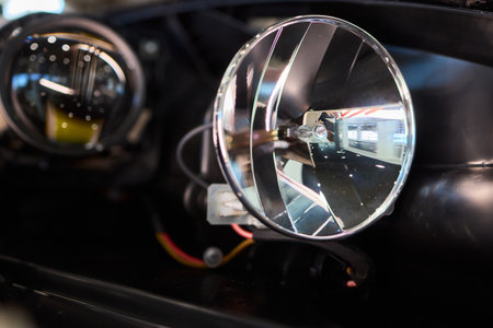 A Detailed Close Up View of an Automotive Headlight Assembly Displaying Quality and Craftsmanship
