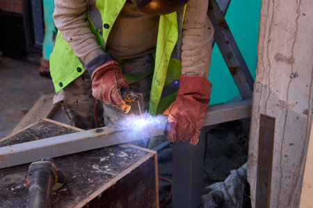 Welding Sparks Are Flying High as Metalwork Beautifully Takes Shape in the Workshop