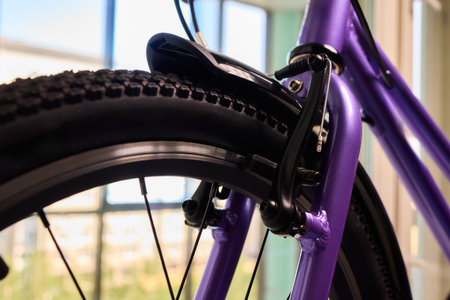 Detailed Close Up of a Modern Bicycle Gear System, Highlighting Its Components and Designの写真素材