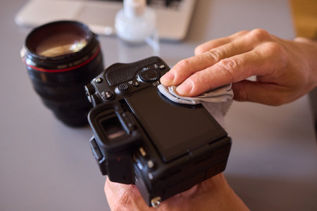 Cleaning and maintaining a DSLR camera is essential for ensuring optimal performance and longevityの写真素材