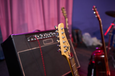 Exploring Musical Instruments in a Professional Studio Setting with Creativity and Passionの写真素材