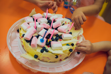 A beautiful array of Colorful Halloween Themed Cookies beautifully arranged on a Plateの写真素材
