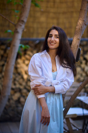 Elegant Outdoor Fashion A Stylish Woman Looking Fabulous in a Casual Yet Chic Look