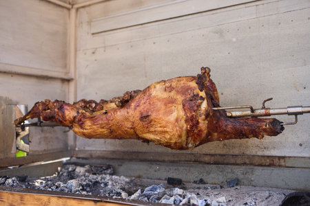 Spit Roasted Whole Animal Cooking A Unique Culinary Experience for Everyone Involvedの写真素材