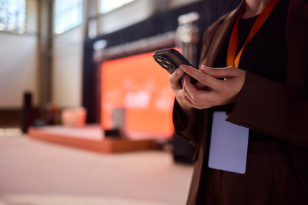 Using a Handheld Light Source and Smartphone Effectively in a Dimly Lit Environmentの写真素材