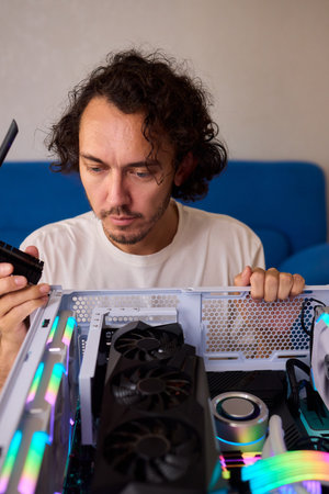 Installed in the system unit of the computer i adherent - transmitter for wireless network WIFIの写真素材