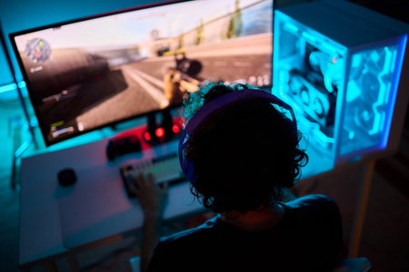 A Unique Gaming Setup Featuring Exceptional Arm Support Designed for Enhanced Comfortの写真素材