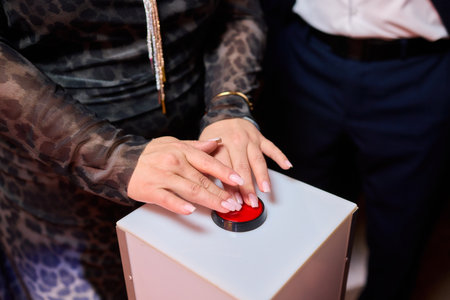 The Exciting Quiz Show Contestants Are All Set and Ready to Play for an Amazing Experienceの写真素材